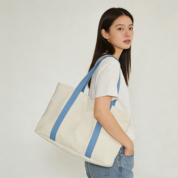 Cafe Style Canvas Beach Cooler Tote Bag