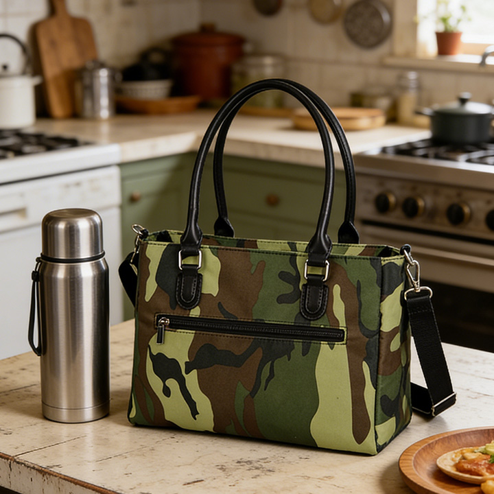 Camo Insulated Wine & Cooler Tote Bag