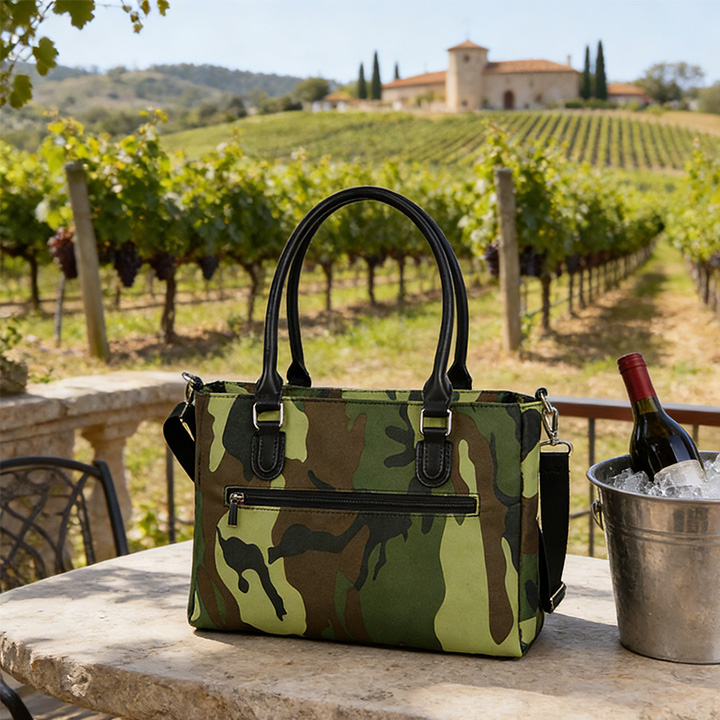 Camo Insulated Wine & Cooler Tote Bag
