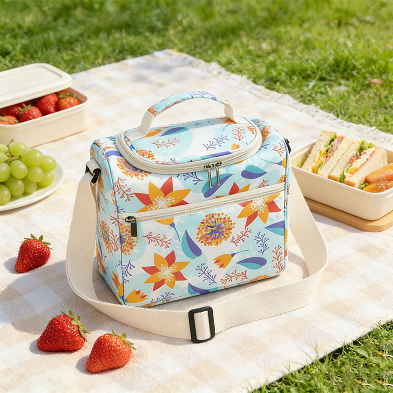 Carry Floral Insulated Picnic Cube Tote