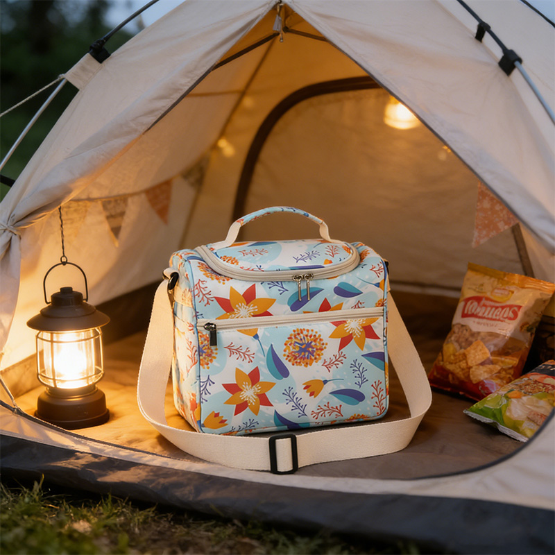 Carry Floral Insulated Picnic Cube Tote