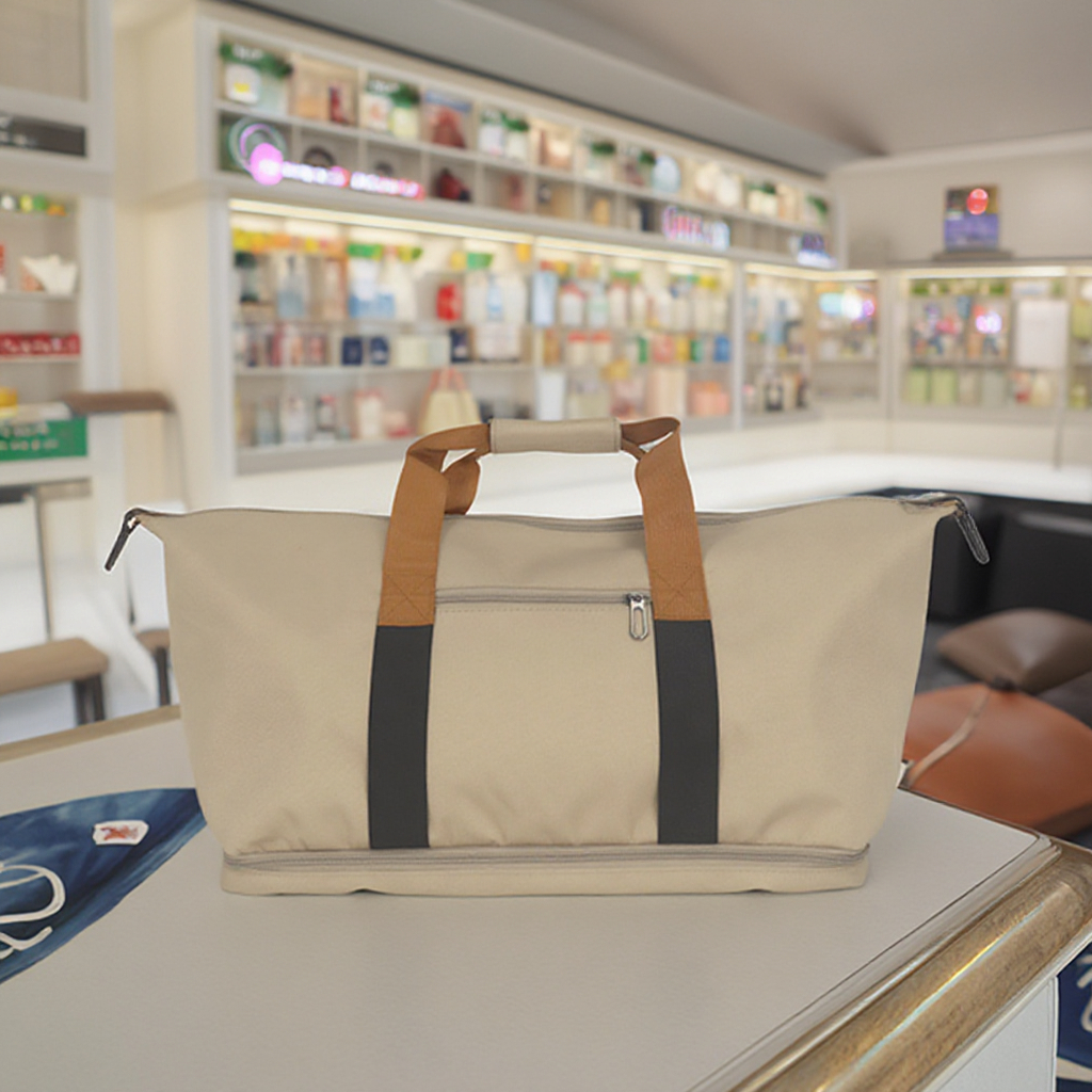 Classic Neutral Canvas Beach Cooler Duffel Bag