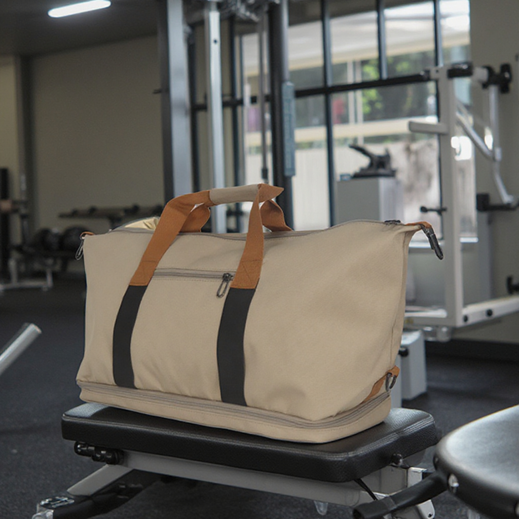 Classic Neutral Canvas Beach Cooler Duffel Bag