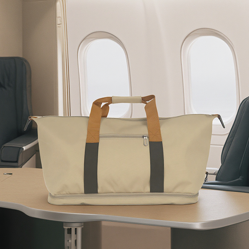 Classic Neutral Canvas Beach Cooler Duffel Bag