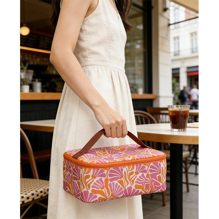 Compact Floral Lunch Cooler Box Bag