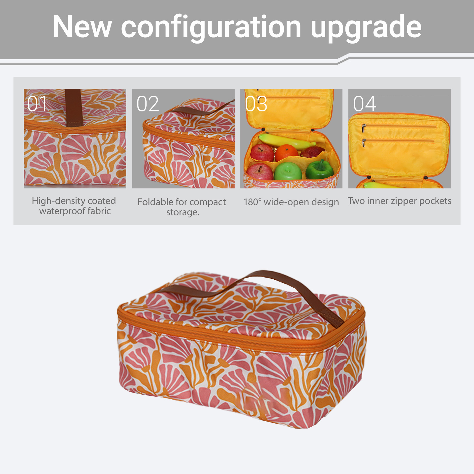 Compact Floral Lunch Cooler Box Bag