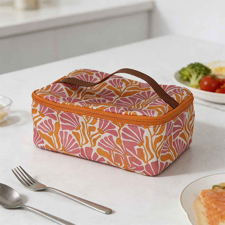 Compact Floral Lunch Cooler Box Bag