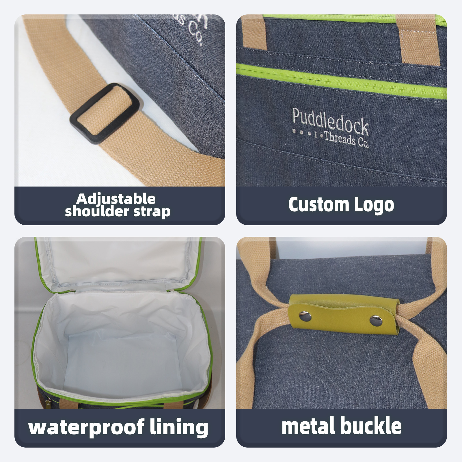 Denim Breeze Insulated Crossbody Cooler Bag