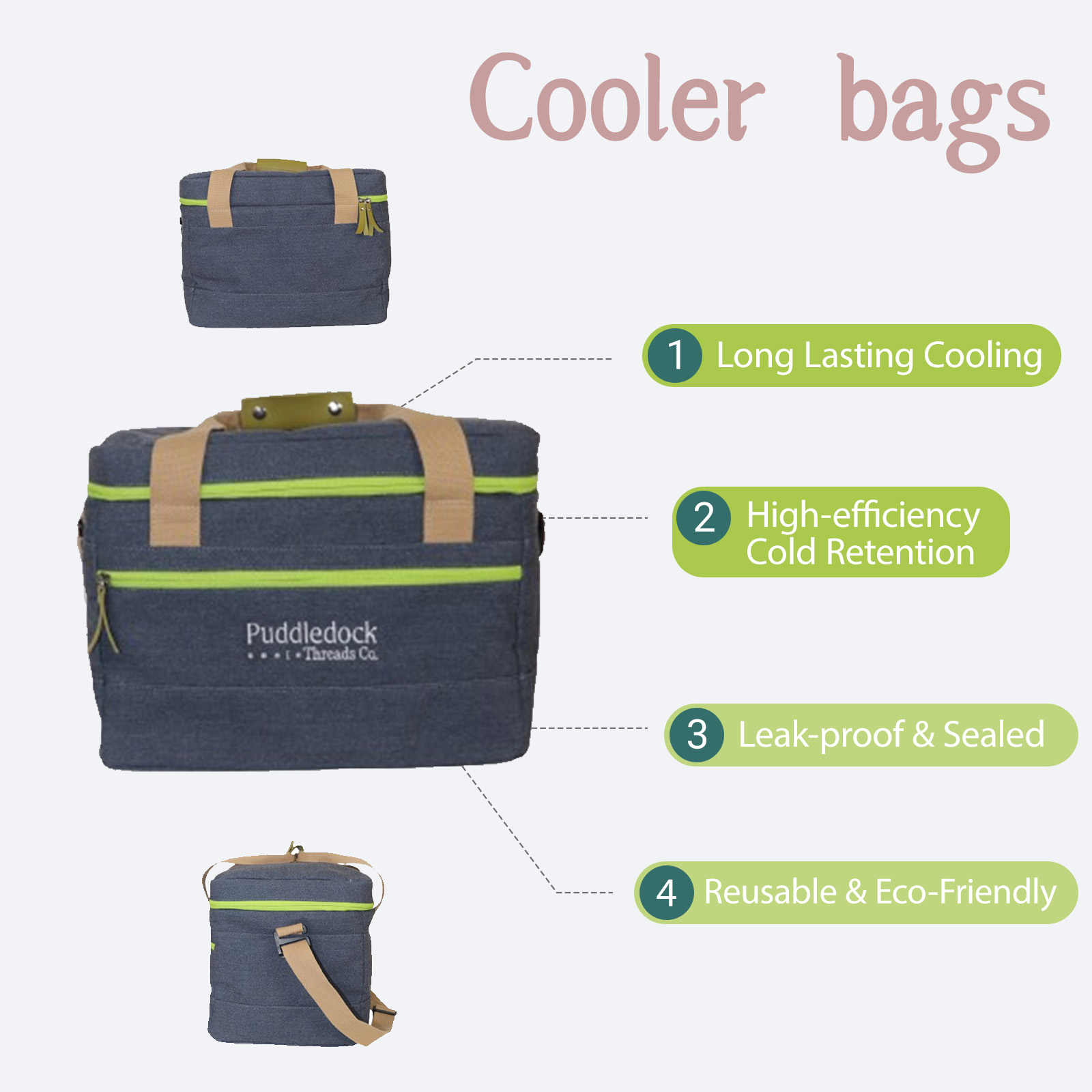 Denim Breeze Insulated Crossbody Cooler Bag