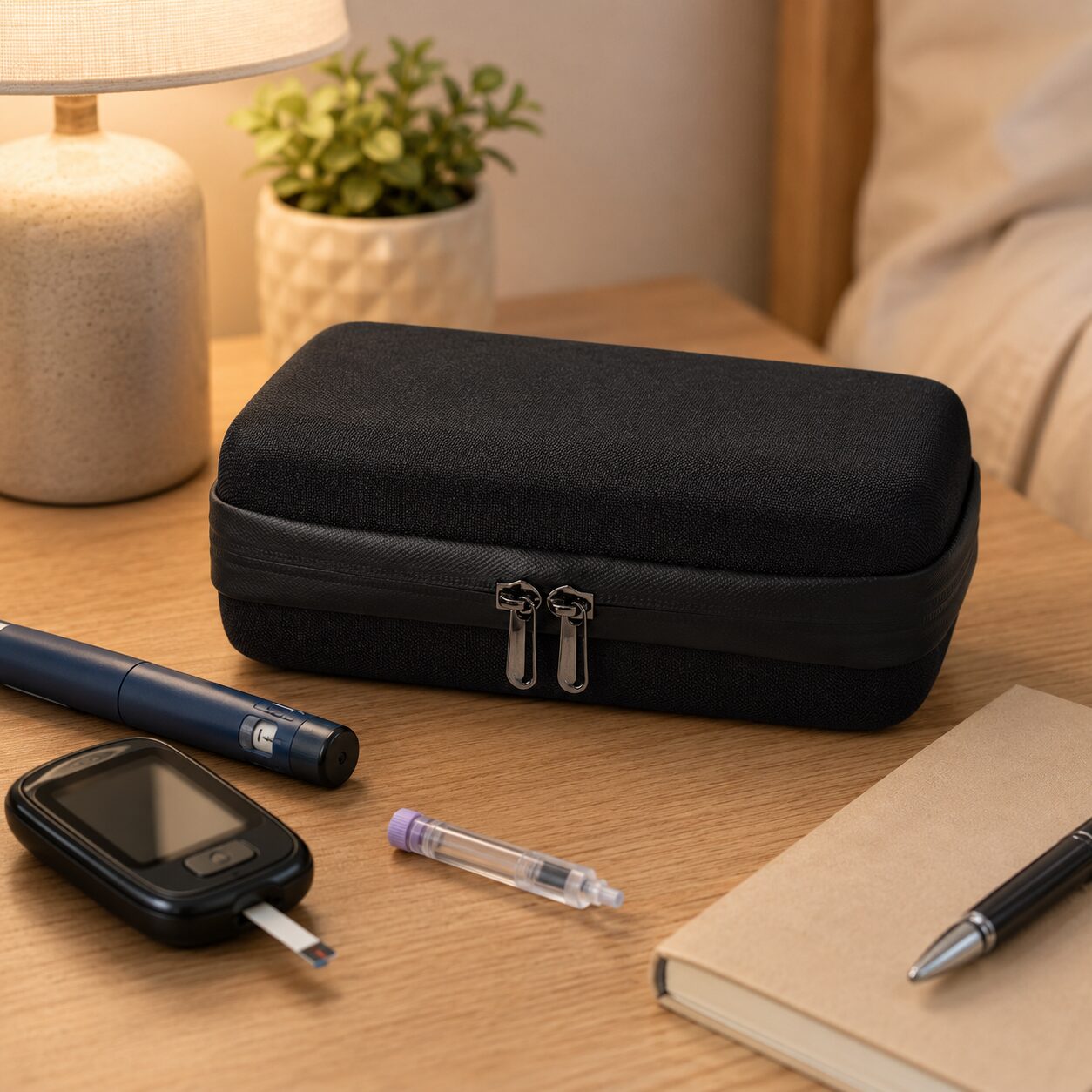 Double-Zip Compact Insulin Medical Thermal Storage Case
