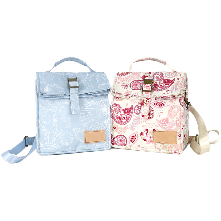 Dual Floral Print Insulated Backpack Cooler