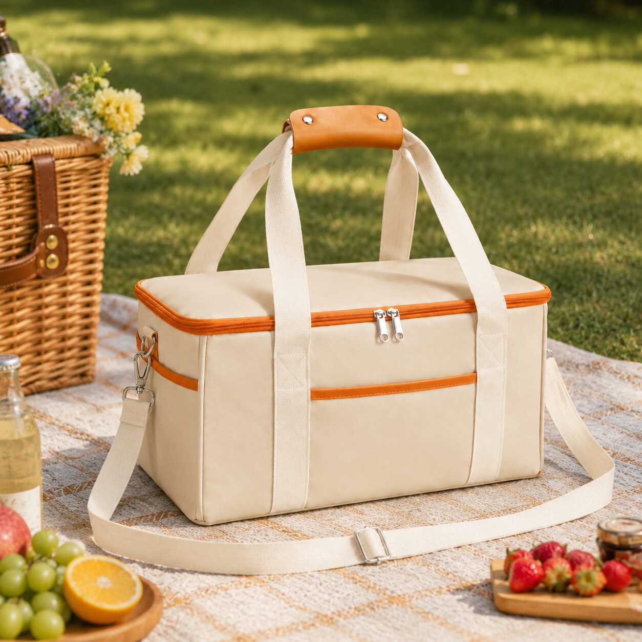 Elegant Large-Capacity Insulated Picnic Carry Tote Bag