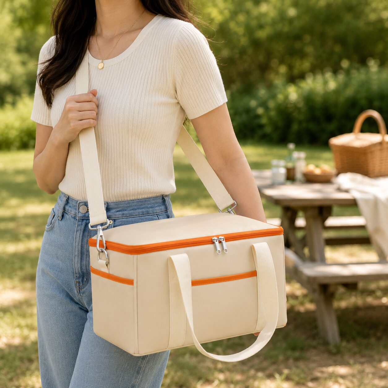 Elegant Large-Capacity Insulated Picnic Carry Tote Bag