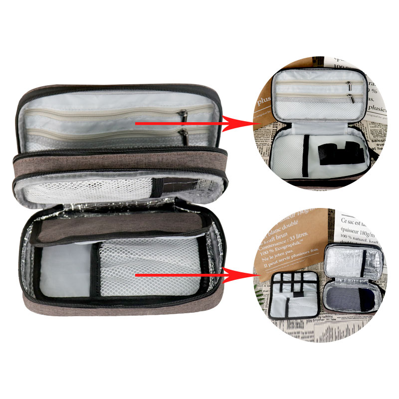 Fold-Open Medical Insulated Insulin Organizer Case