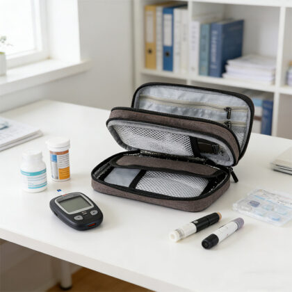 Fold-Open Medical Insulated Insulin Organizer Case