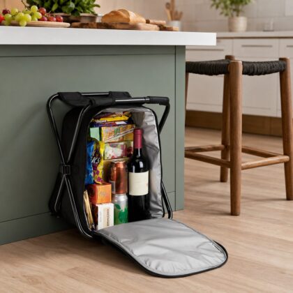 Folding Chair Frame Backpack Insulated Picnic Cooler Bag