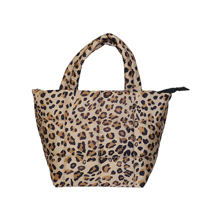 Leopard Puffy Insulated Cooler Tote Bag