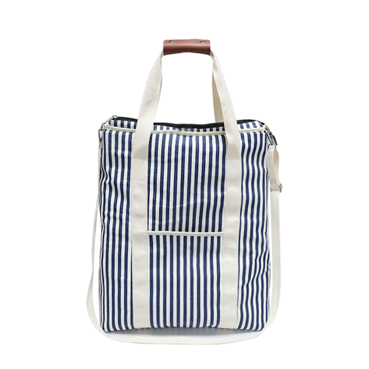 Marine Stripe Insulated Picnic Tote Bag