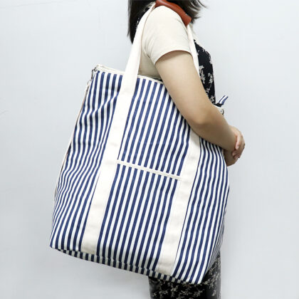 Marine Stripe Insulated Picnic Tote Bag