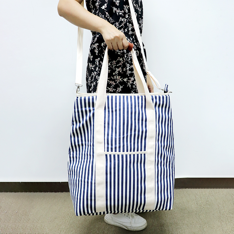 Marine Stripe Insulated Picnic Tote Bag
