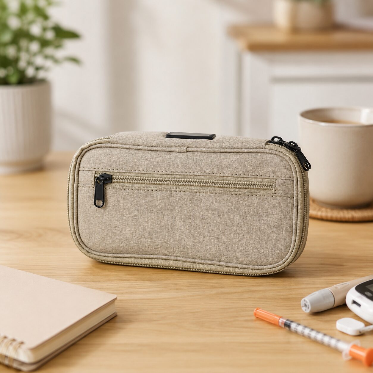 Minimalist Linen Insulin Travel Hand Pouch