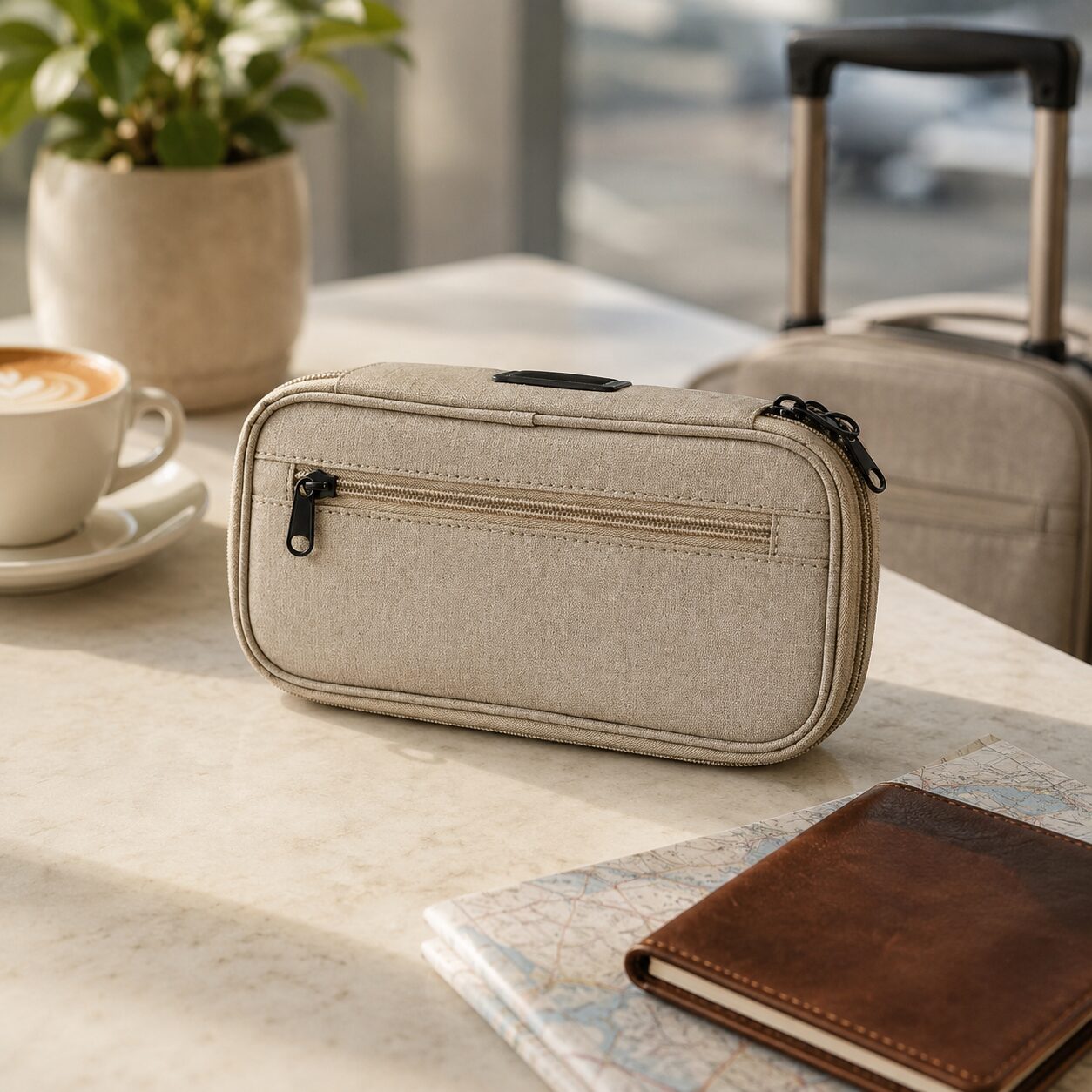 Minimalist Linen Insulin Travel Hand Pouch