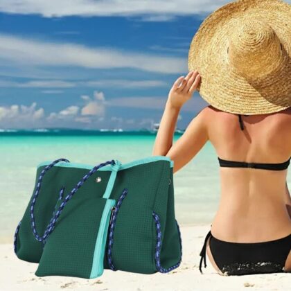 Neoprene Zip Beach Tote Bag Set