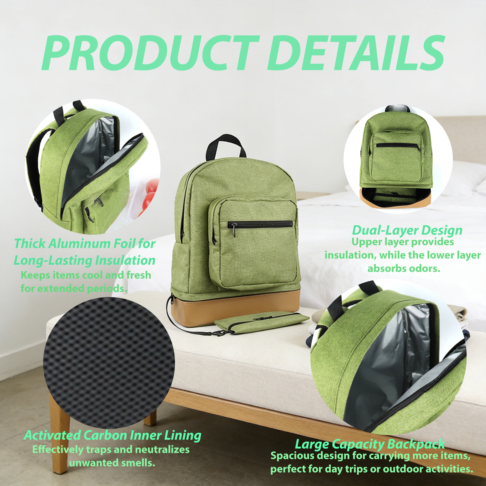 Outdoor Backpack-Style Insulated Picnic Cooler Bag