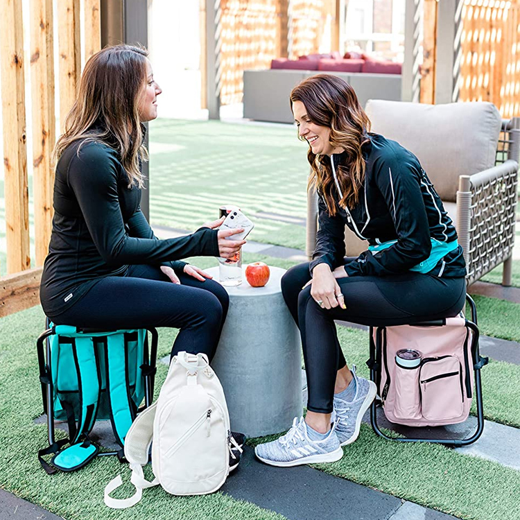Outdoor Folding Seat Frame Cooler Backpack Set