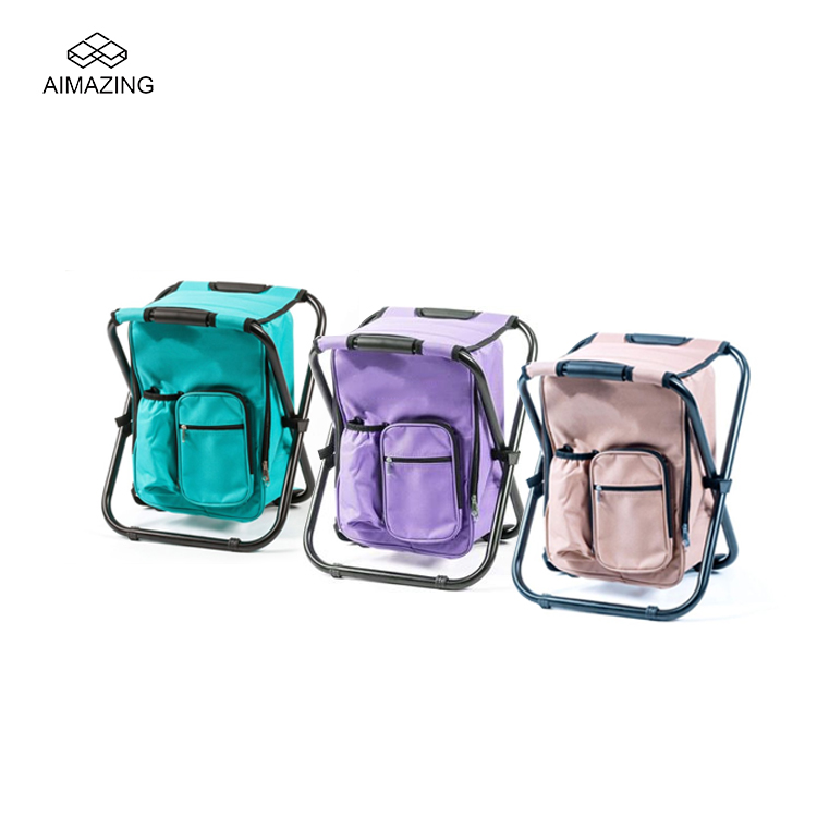 Outdoor Folding Seat Frame Cooler Backpack Set