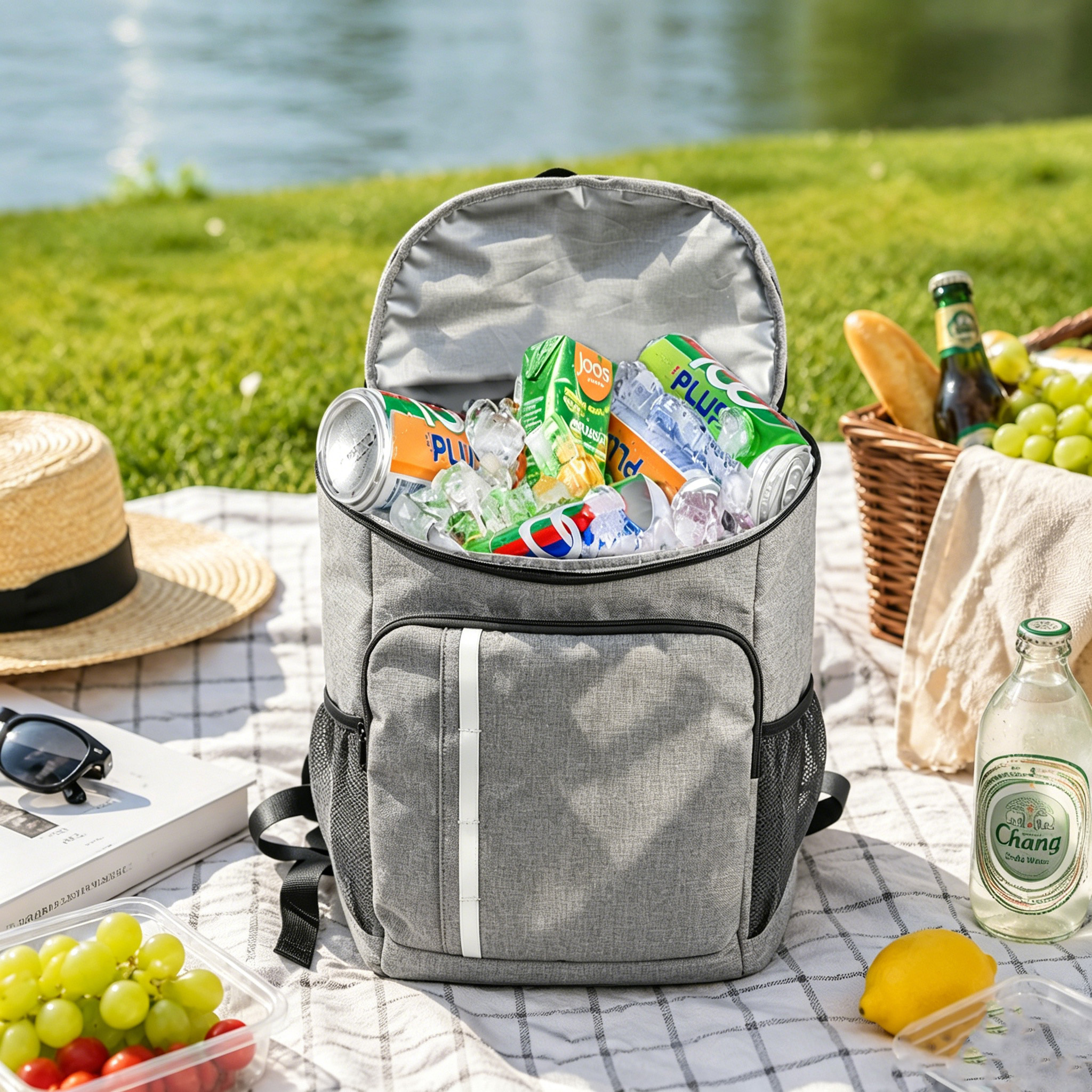 Outdoor Travel Insulated Backpack Cooler (grey)
