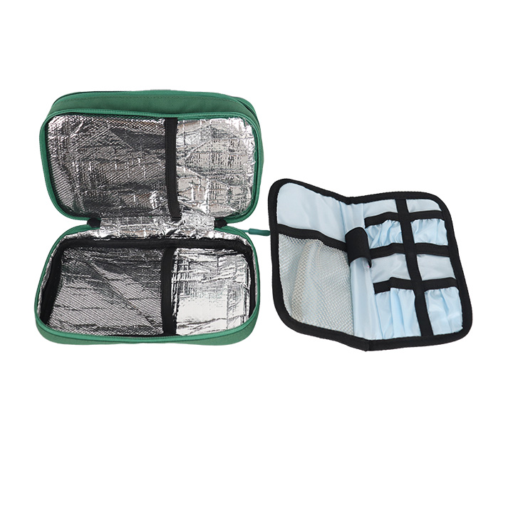 Portable Dual-Zip Insulin Cooler Carry Case