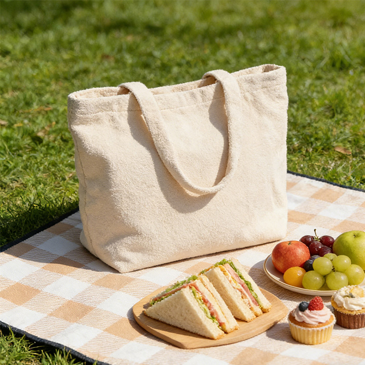 Puffy Terry Picnic Cooler Tote Bag