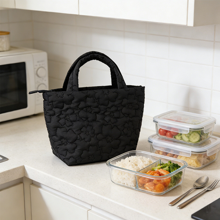Quilted Puffy Commute Cooler Tote Bag