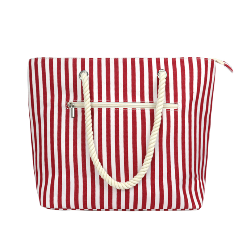 Retro Stripe Picnic Insulated Cooler Tote Bag