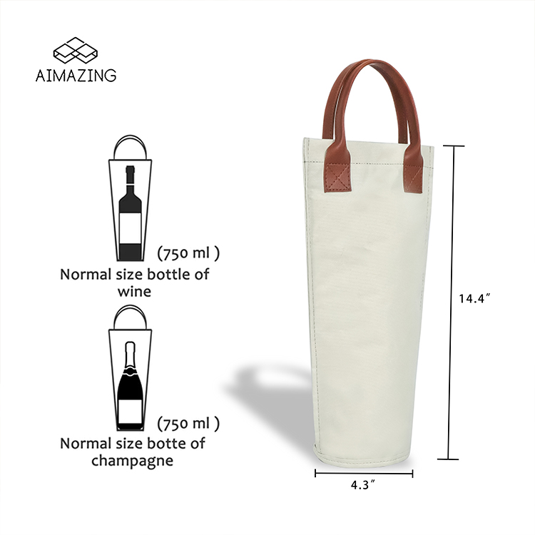 Slim Single-Bottle Wine Carrier Tote