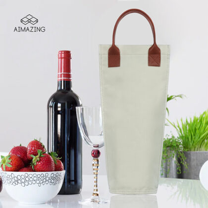 Slim Single-Bottle Wine Carrier Tote