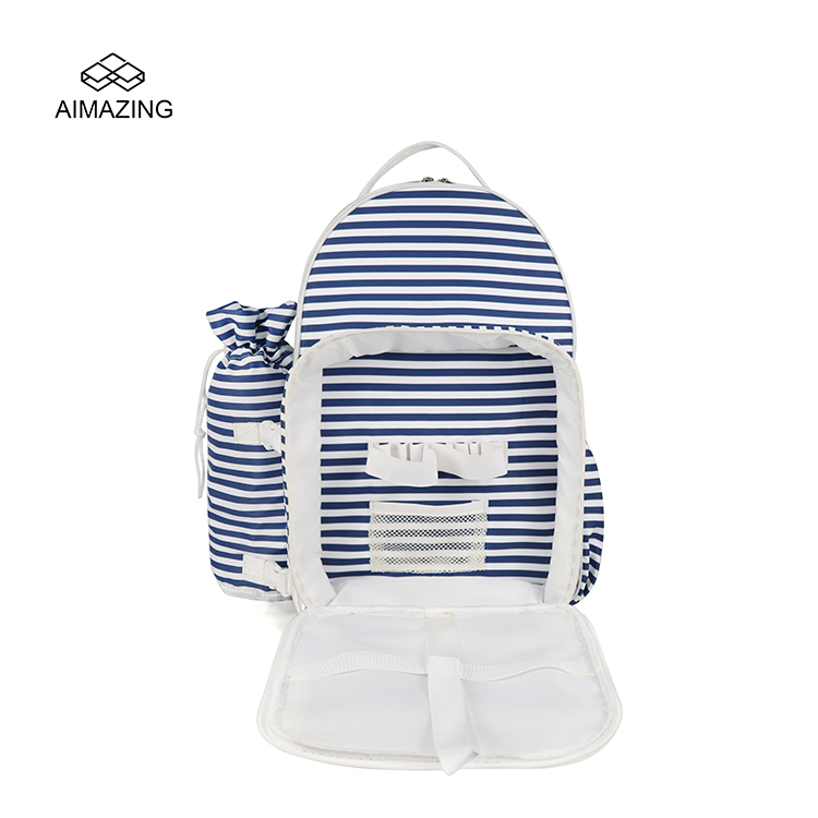 Stripe Convertible Picnic Cooler Backpack