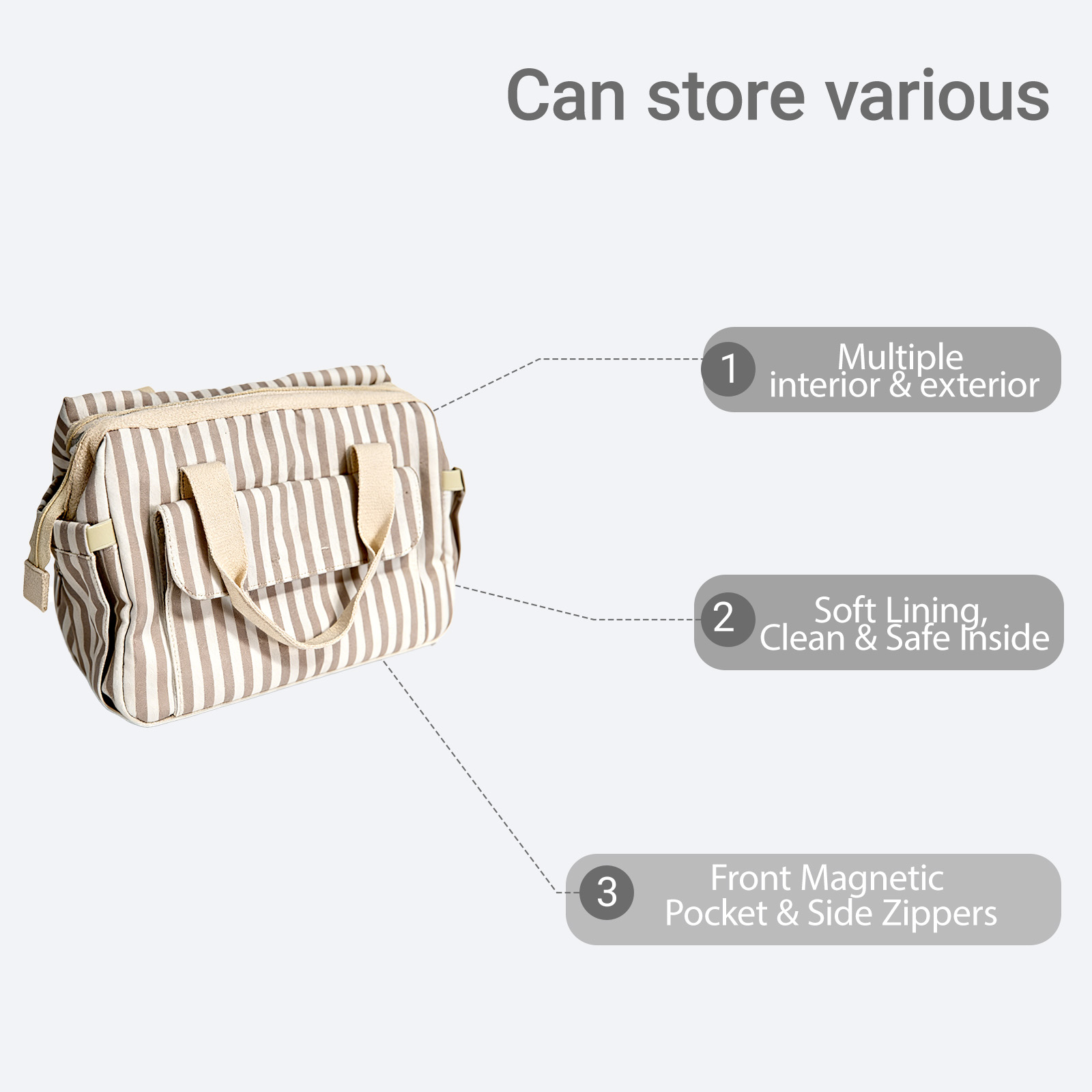 Striped Utility Beach Cooler Carry Bag