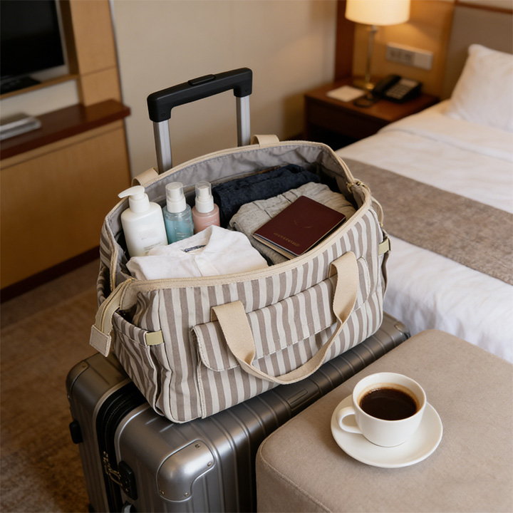 Striped Utility Beach Cooler Carry Bag