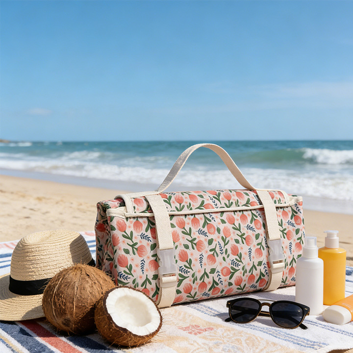 Sunset Floral Beach Cooler Duffel Bag