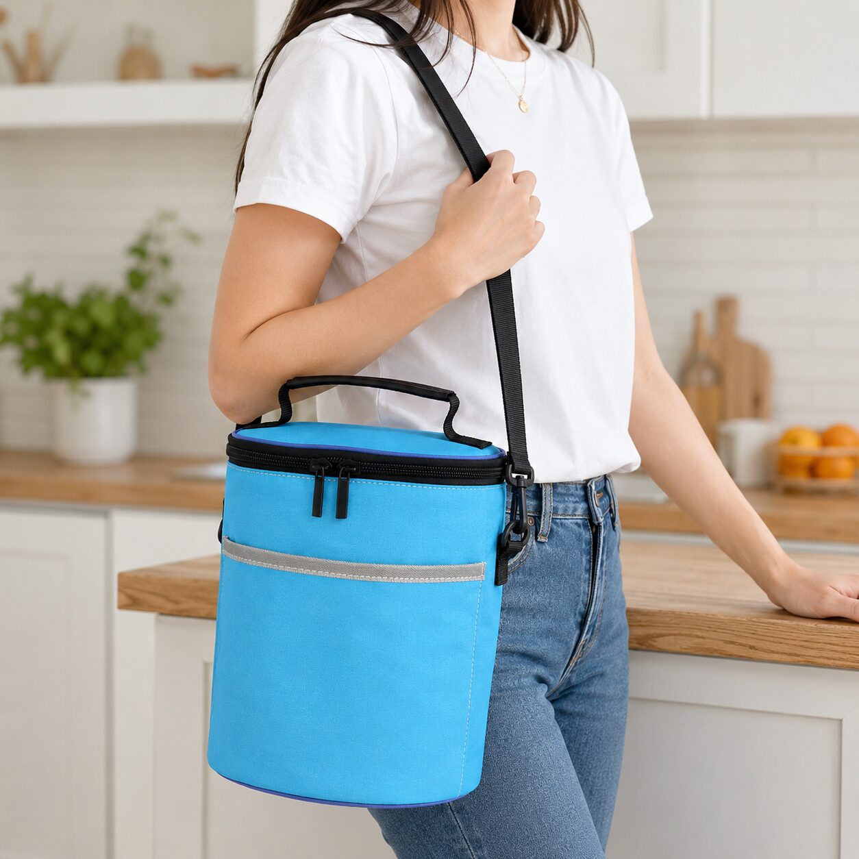 Vertical Barrel Insulated Picnic Cooler Bucket Bag