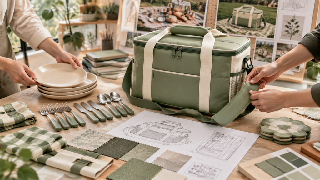 backpack picnic set for 4